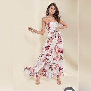 Venus - smocked strapless dress